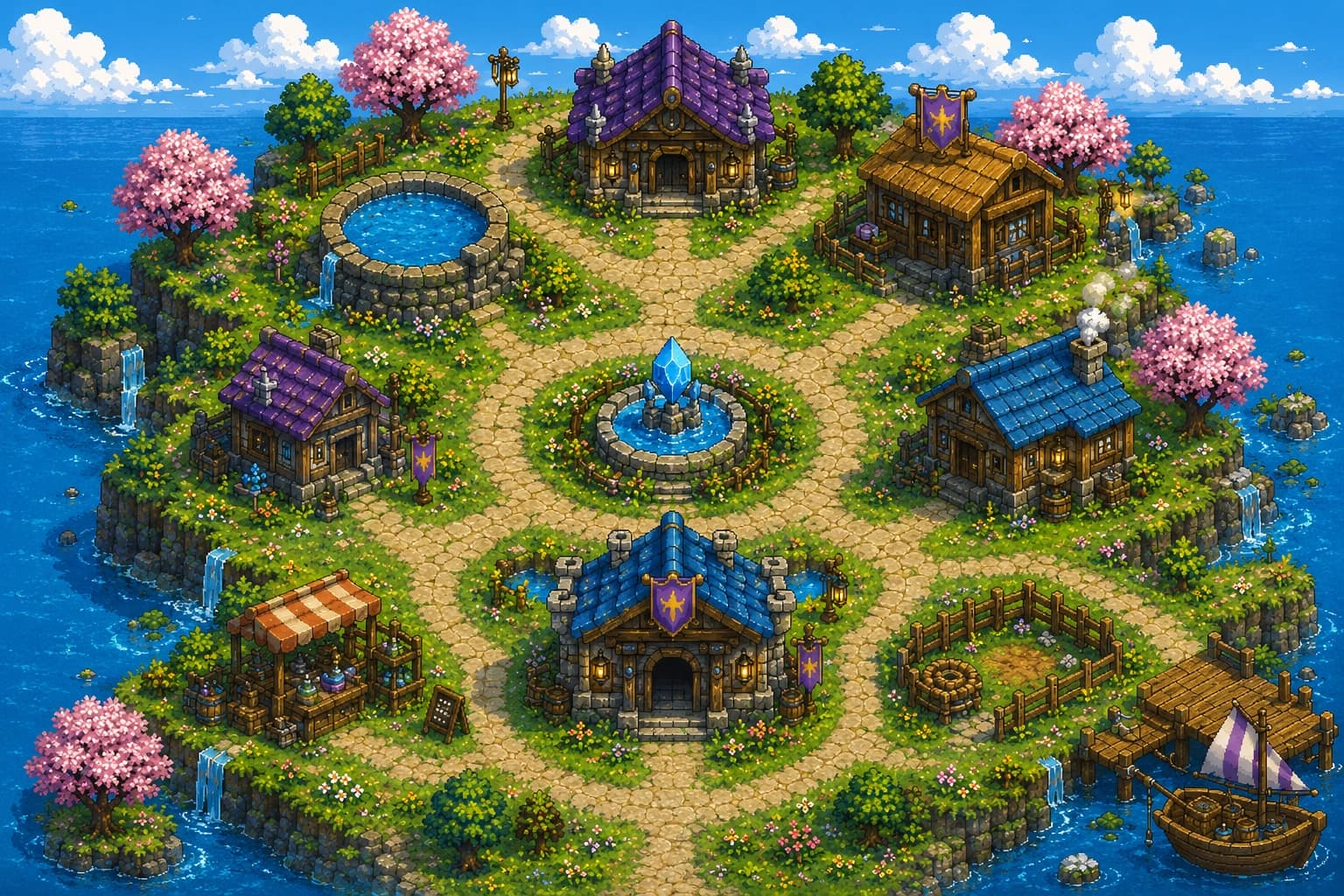 The island: Swap, Pool, Quests, Stake, Upgrades, Dragons, Market, Breeding and the Dex dock.